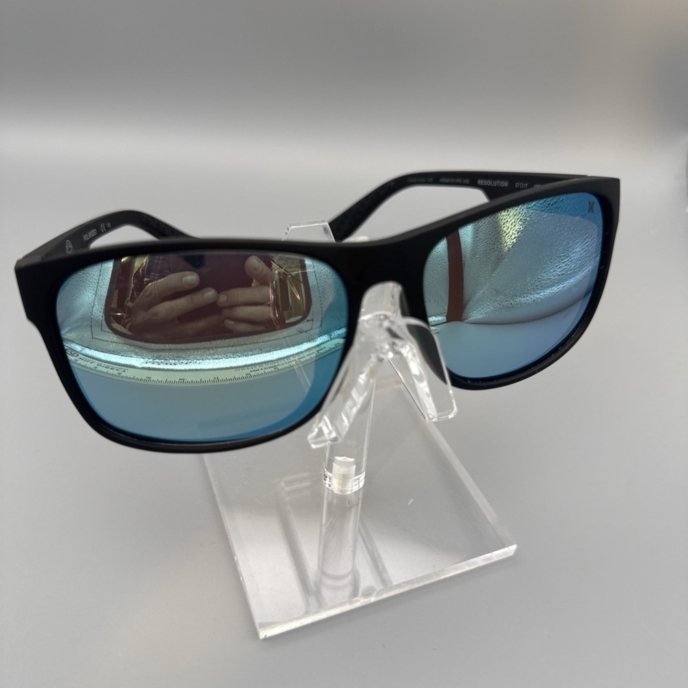 HURLEY AUTHENTIC BLACK SQUARE -MIRROR POLARIZED LENS "RESOLUTION" HSMK1011PS-HOT